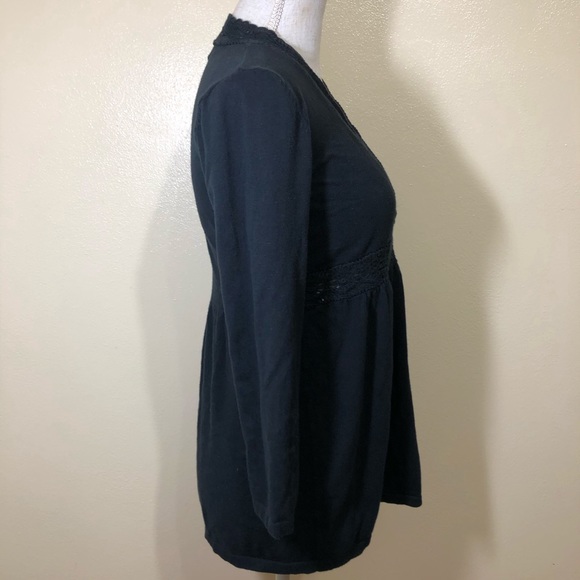 🔵 Michael Kors Empire Waist Crochet Vneck Top - Picture 4 of 5